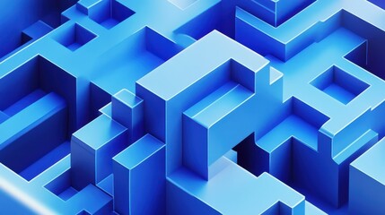 A 3D render showcasing an abstract background design with a blue geometric composition.