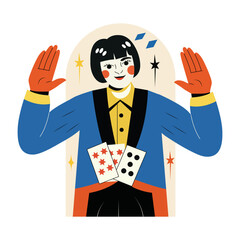 Poker player illustration in flat style