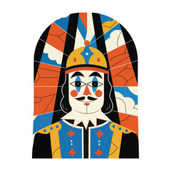 Poker soldier illustration in flat style