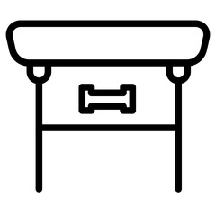 Table Desk Drawer Line Icon