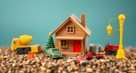 Whimsical Miniature World: A Cozy Wooden House Amid Tiny Treasurer 