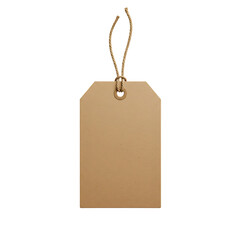 Blank Beige Tag with String, Ready for Customization