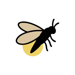 Minimalist Firefly Logo with Symbolic Elements