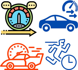 transportation icons set