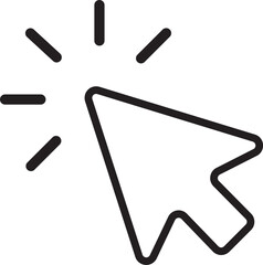 Mouse pointer click icon, vector illustration, outline style, editable stroke, isolated on white background. Click cursor icon, flat vector design, editable stroke outline, isolated on white.