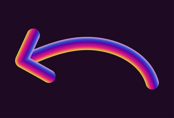 vibrant neon vector design featuring arrows in various shapes and directions. arrows have glowing gradient effect, combining light hues of yellow, orange, and pink on a dark background.