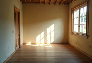 Obraz premium empty room with wooden floor