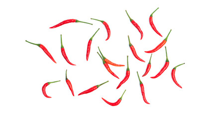 Red chili pepper with on white background. Chili pepper isolated.