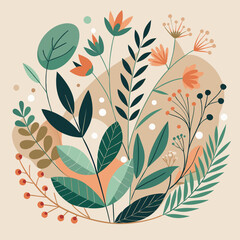 Trending Organic Nature Vector Design – Beautiful Minimalist Botanical & Eco-Friendly Illustration