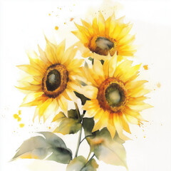 上品水彩調ひまわり