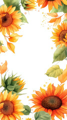 ひまわりイラスト飾り枠