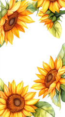ヒマワリイラスト飾り枠