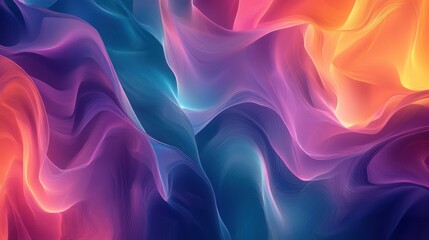 Obraz premium A mesmerizing abstract design featuring a wavy, iridescent shape rendered in 3D.
