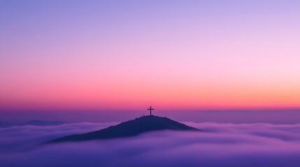 A cross at sunrise, symbolizing the passion of Jesus Christ
