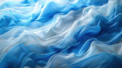 Obraz premium Flowing Silks of Azure: A Captivating Study of Soft, Ethereal Textiles in Shades of Blue