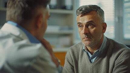 Obraz premium Health concerns about male infertility addressed in a medical consultation