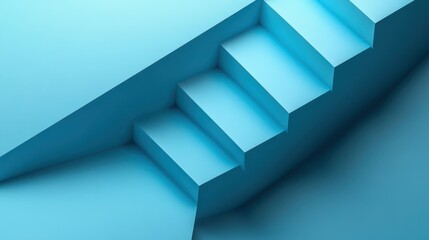 A minimalist abstract 3D render of a modern interior featuring blue and pink gradient lighting.