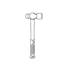 Ball Peen Hammer outline icon vector illustration. Modern hand tool in trendy style. Editable graphic resources for many purposes.