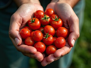 Fresh tomatoes in your hands