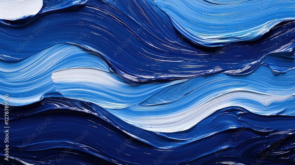 Poster abstract background featuring dynamic blue waves creating a fluid and serene visual experience