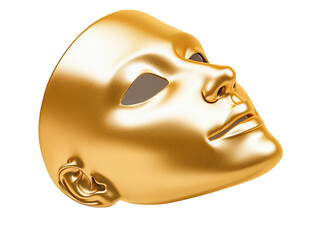 Mysterious gold mask on black, a glimpse into luxury, elegance, and ancient secrets