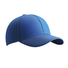 Fototapeta premium Blue Baseball Cap: A classic blue baseball cap, presented against a clean backdrop, highlighting its simple design and functionality. Perfect for fashion, sports, or everyday wear.