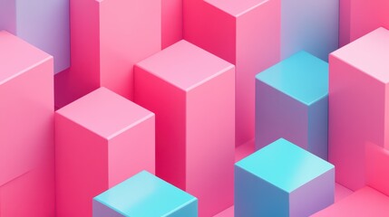 Obraz premium A set of geometric compositions featuring cubes is rendered in 3D, showcasing various arrangements and spatial interactions.