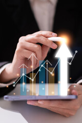 Business growth success graph chart strategy management development target concept
