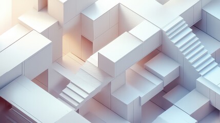 Obraz premium A set of geometric compositions featuring cubes is rendered in 3D, showcasing various arrangements and spatial interactions.