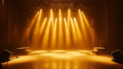 Colorful dramatic lighting on a performance stage