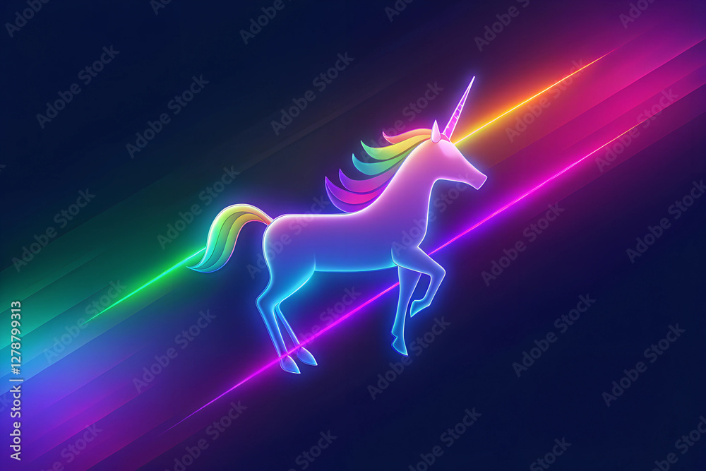 Wall mural unicorn light. purple shiny background. pink abstract gradient. hologram texture. blur effect. abstr