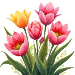 Obraz premium Vibrant Tulips in Bloom: A Floral Delight