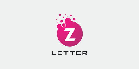 Dot logo, letter Z dots logo design vector