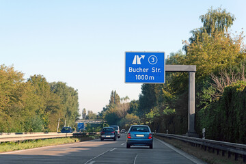 Autobahnausfahrt 3, Bucher Straße, Autobahn A114 in Richtung Hamburg in Berlin