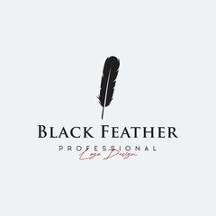 Luxurious author's feather design logo with creative ideas. Inspired by the author, quill feather.