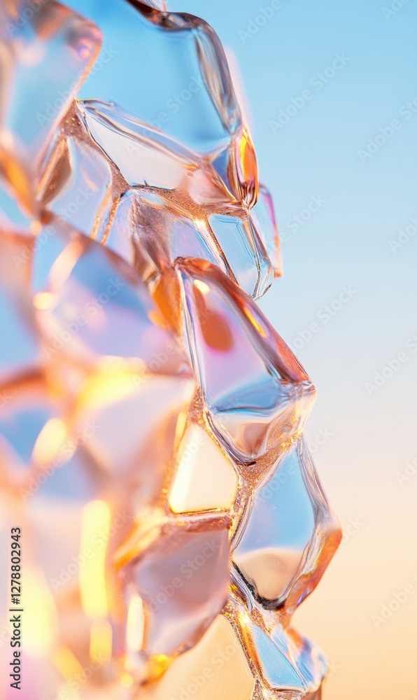 Poster prismatic glass smart devices in futuristic lighting for tech and digital spaces modern commercial a