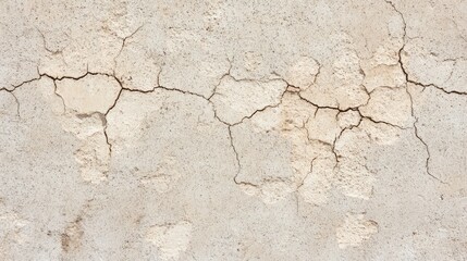 Fototapeta premium Top-down view of a weathered concrete surface with visible cracks and chipped areas, emphasizing raw textures.