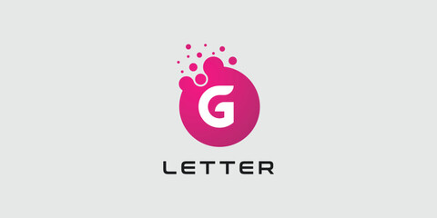 Dot logo, letter G dots logo design vector