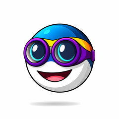 Funny face emoji with sunglasses happy expression emoji icon / Cara graciosa emoji con gafas expresi&oacute;n feliz icono divertido