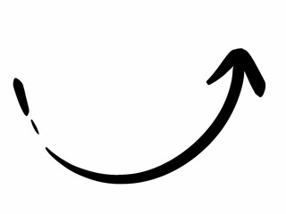 Hand-Drawn Upward Arrow, Growth and Trend Symbol