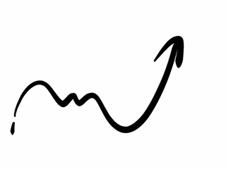 Hand-Drawn Upward Arrow, Growth and Trend Symbol