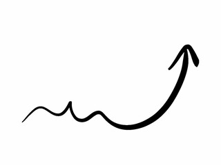 Hand-Drawn Upward Arrow, Growth and Trend Symbol