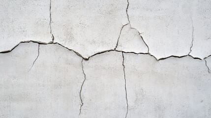 Obraz premium Top-down view of a weathered concrete surface with visible cracks and chipped areas, emphasizing raw textures.