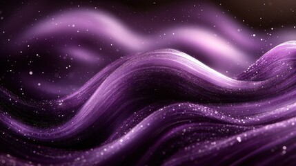 Fototapeta premium Purple cosmic waves flow, dark background, abstract art