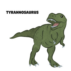 Illustration of a cute Tyrannosaurus 01