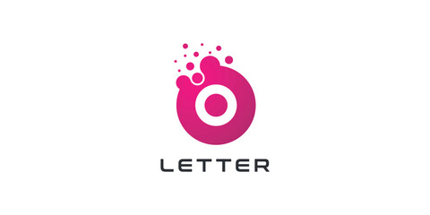 Dot logo, letter 0 dots logo design vector