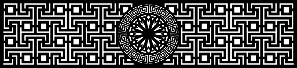 Geometric Laser Cut Panel with Ornamental Centerpiece