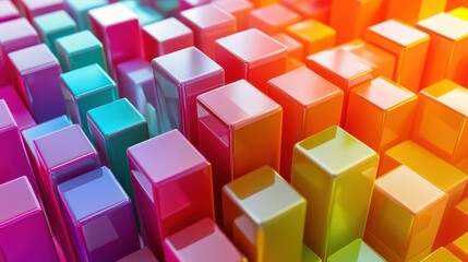 Obraz premium A vibrant 3D render of an abstract iridescent shape with shifting colors.