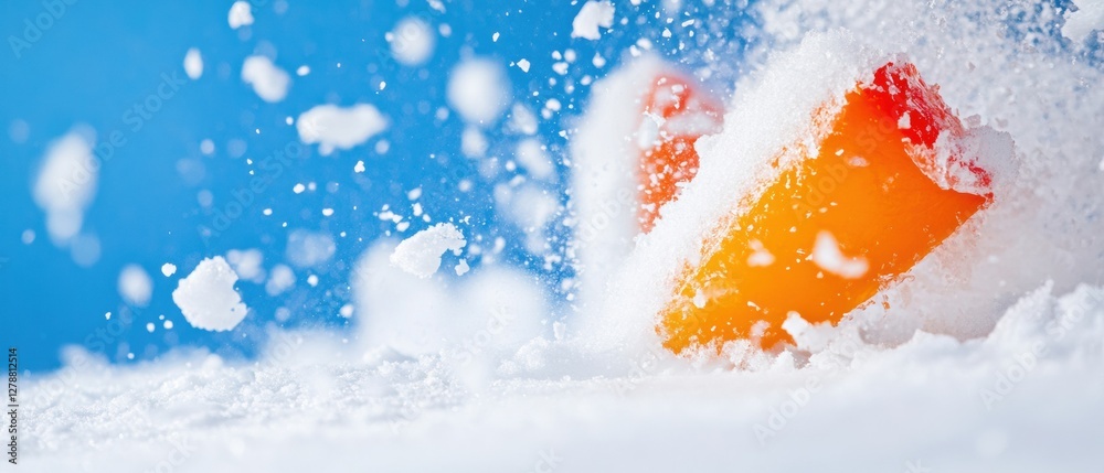 Poster dynamic sports visualization vibrant abstract ice and snow textures in motion for innovative athleti