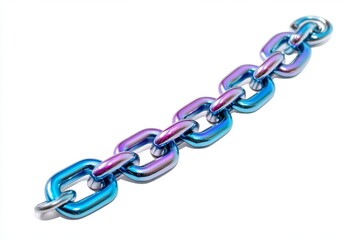 Fototapeta premium 3D cartoon chain isolated white background, graphic element resource design